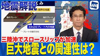 【地震解説】三陸沖でスロースリップが加速　巨大地震との関連性は？