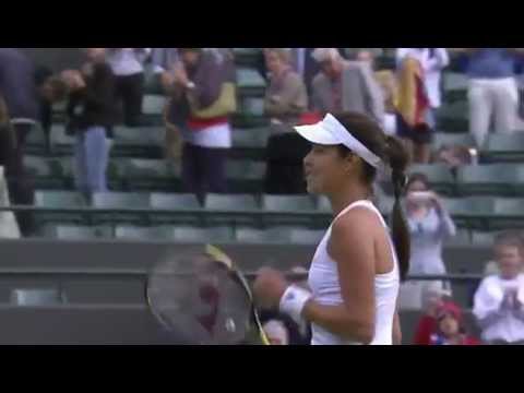 Ana Ivanovic celebrates her win over Schiavone - Wimbledon 2014