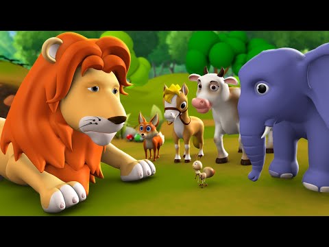 Jungle ka Raja Sher 3D Animated Hindi Moral Stories for Kids जंगल का राजा शेर कहानी Tales Lion King