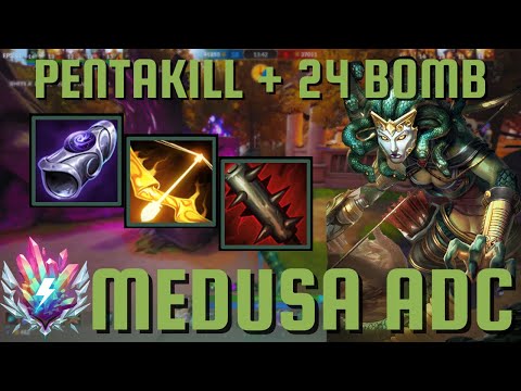 PENTAKILL + 24 BOMB - Medusa Adc Smite 2 Gameplay