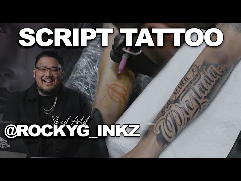 HOW TO TATTOO : freehand SCRIPT WRITING ! By rockyg_inkz