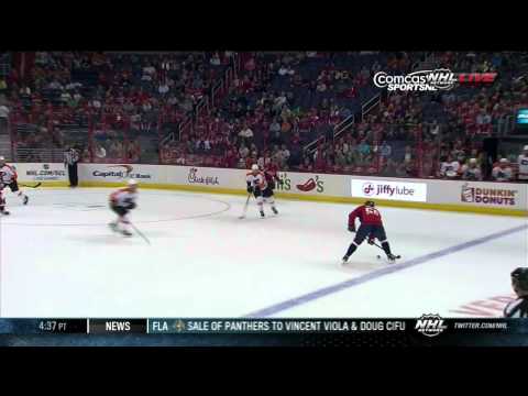 Alex Ovechkin 1 timer goal 2-0 Philadelpia Flyers vs Washington Capitals 9/27/13 NHL Hockey