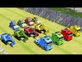 EXCAVATOR ELKON RENAULT MIXER TRUCK BULLDOZER TRANSPORTING TO GARAGE WITH MERCEDES TRUCK FS22