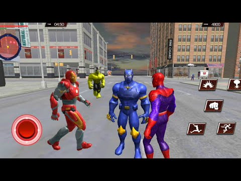 Panther Superhero Vs Iron Man Vs Spider Hero Vs Batman | Panther Hero City Battle - Android GamePlay