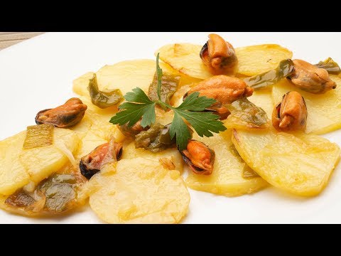 Receta de Patatas panadera con mejillones escabechados de Karlos Arguiñano