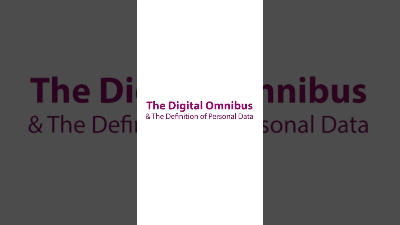 👤 Digital Omnibus: Personal Data 🚌  #commission #digitalomnibus #eu #gdpr #law #news #europe