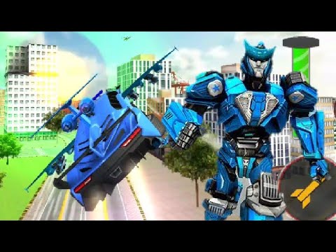 Flying Limo Robot Car Transform: Police Robot Game - Android Gameplay