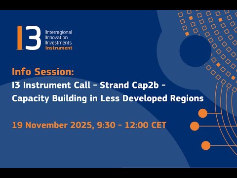 Online Info Session I3 Instrument's call Strand Cap2b: Capacity Building in Less Developed Region