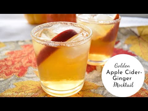 Golden Apple Cider-Ginger Mocktail | Non-Alcoholic...