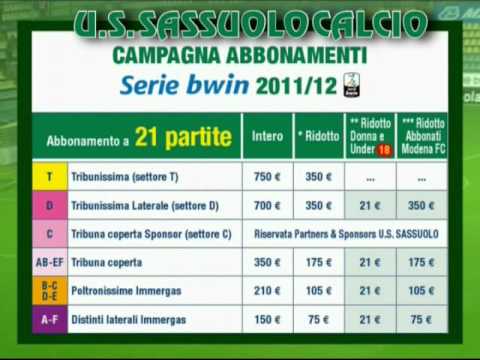 Campagna Abbonamenti 2011/12 Sassuolo Calcio
