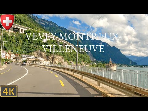 Driving Switzerland 🇨🇭 | Vevey-Montreux-Villeneuve 4K Scenic Drive