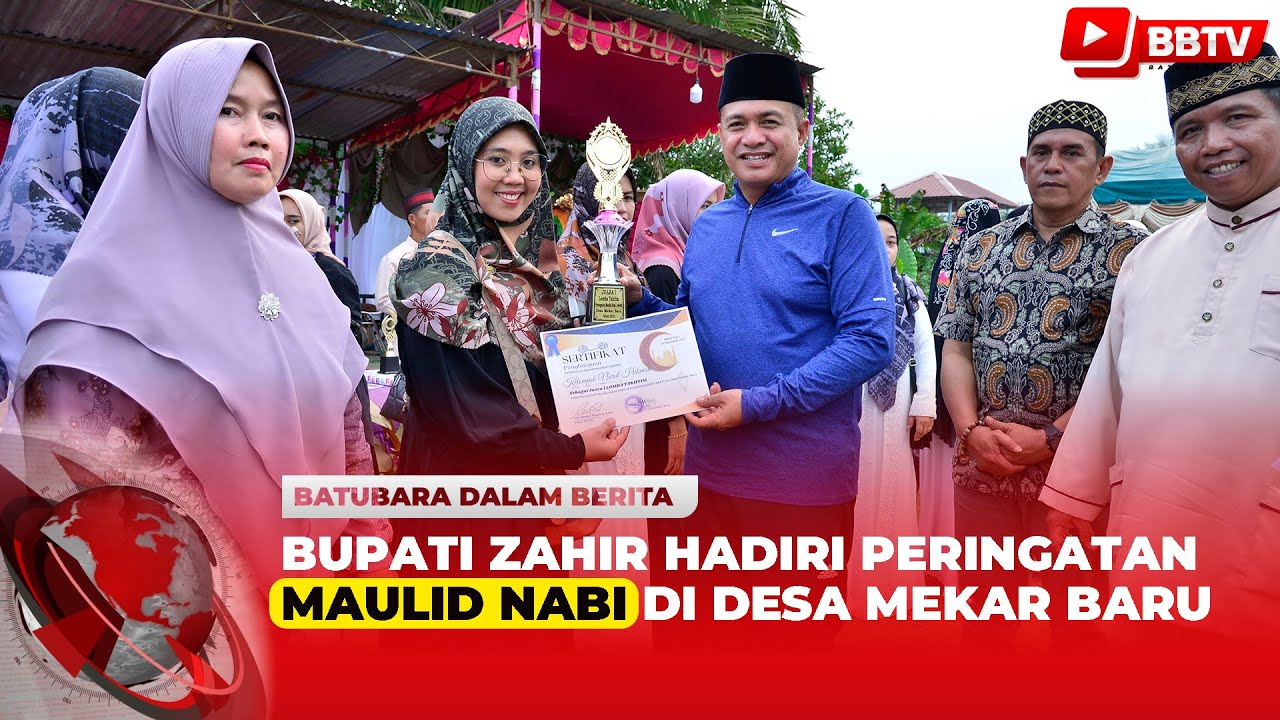 BUPATI ZAHIR HADIRI PERINGATAN MAULID NABI DI DESA MEKAR BARU