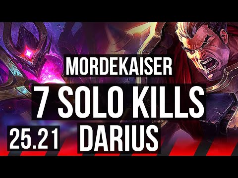 MORDEKAISER vs DARIUS (TOP) | 7 solo kills, 15/3/3 | KR Master | 25.21