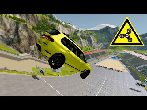 Epic High Speed Car Jumps and Large Spinner Beamng drive
