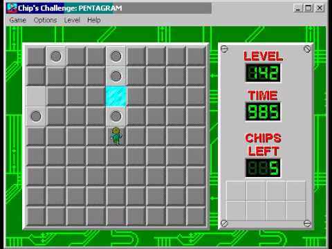 Chip's Challenge 1 Level 142 (Pentagram) - 968 seconds