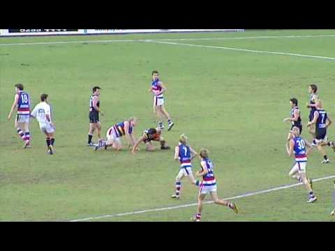 Panthers under 18 player Liam Corrie takes a screamer