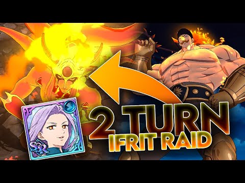 2 TURN IFRIT RAID EASY CLEAR! IFRIT BOSS BATTLE RETURNS! | Seven Deadly Sins: Grand Cross