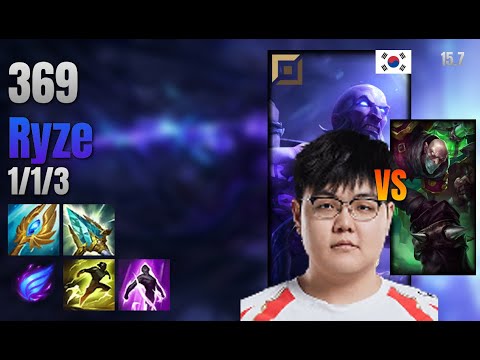 369 Top Ryze vs Singed lol KR solo rank Full Game 15.7 | 369 라이즈 vs 신지드