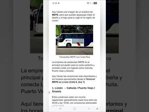 empresa autobuses MEPE conecta Limón con Cahuita Puerto Viejo Sixaola #MEPE #costacaribeña #Autobús