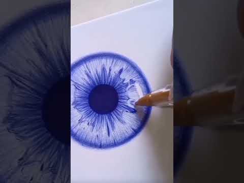 Desenhando olho realista com CANETA 💙 #shorts #arte