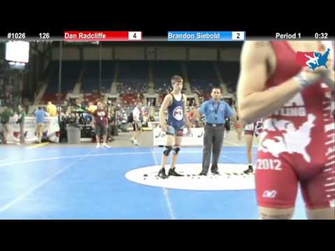 Fargo 2012 126 Round 3: Dan Radcliffe (Illinois) vs. Brandon Siebold (Massachusetts)