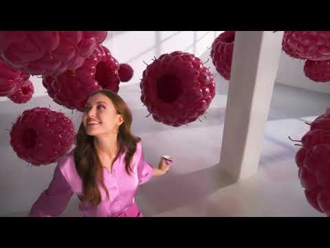 Pretty Woman in Pink Satin Blouse , The Jelly Bean Factory advert