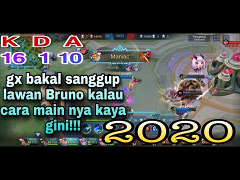 BRUNO TERSKIT 2021 || PAKE BUILD RAHASIA | top 1 global bruno mobile legends