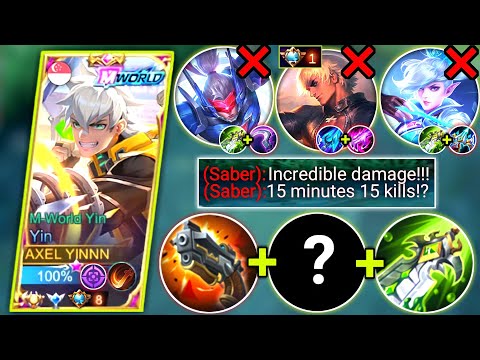 YIN SHOULD BE BANNED! INCREDIBLE DAMAGE 15 MINUTES 15 KILLS IN SIDELANE | BEST BUILD & EMBLEM | MLBB