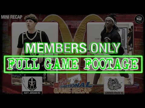 FULL GAME FOOTAGE | McDonalds Texas Invitational | Katy Jordan HS vs Summer Creek HS