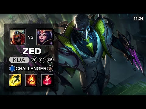 Zed Mid vs LeBlanc - EUW Challenger - PreSeason 12 Patch 11.24