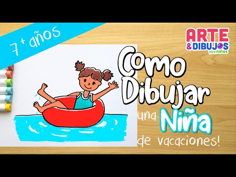 Como dibujar una NIÑA en la playa | Arte y Dibujos para Niños