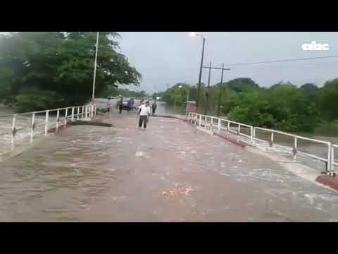 Río Aquidabán inunda localidades de Concepción