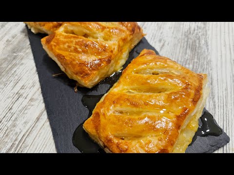 Hojaldres de queso de cabra y melocotón con miel 🍯 Receta fácil, rápida y espectacular