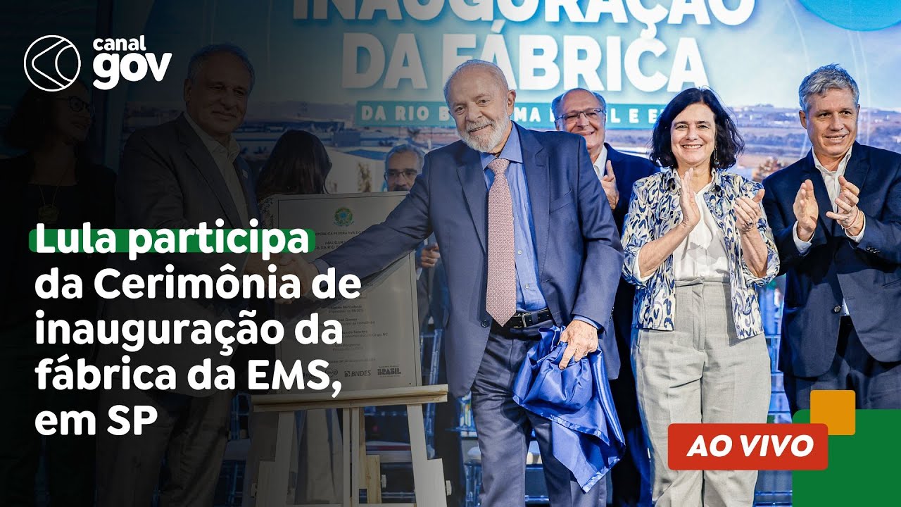 🔴 Lula participa da Cerimônia de inauguração da fábrica da EMS, em SP