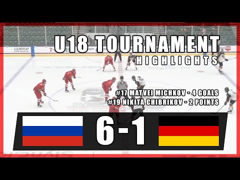 Team Russia vs Germany Michkov 4 goals | 2021 U18 Game Highlights | April 29, 2021