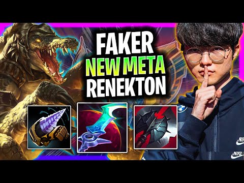 FAKER IS SO CLEAN WITH NEW META RENEKTON! | T1 Faker Plays Renekton Mid vs Tryndamere!