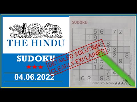How to Solve 3 Star Hindu  Sudoku Jun 04 2022 -  Step By Step Solution