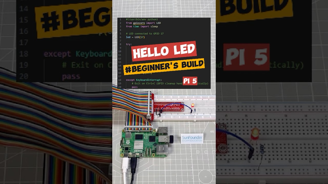 Your First Raspberry Pi Project: Blinking LED! 👶💡#RaspberryPi #PythonProjects