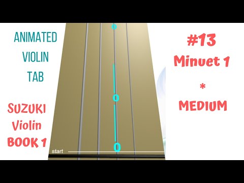 MINUET 1 💃🕺| Suzuki Violin Book 1 | MEDIUM Tempo Practice | Animated Violin TAB | LIVE Violin Sound
