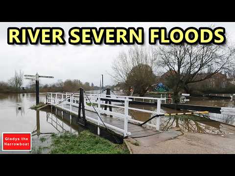 River Severn floods at Worcester -  Canal submerged! February 2026