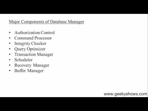 14 Major Components of Database Manager in DBMS Hindi