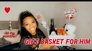 Making a Valentines Day Basket for MY VALENTINE | 5 Senses Gift Ideas for HIM | Dollar Tree DIY