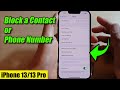 iPhone 13/13 Pro: How to Block a Contact/Phone Number