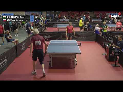 SKOGSBERG Goran vs SCHWAN Jaroslav - Championnats d'Europe Vétérans 2022 tennis de table Rimini