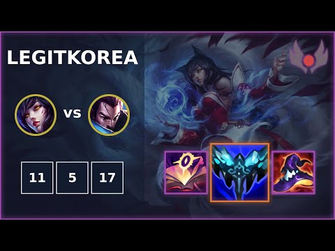 [ LegitKorea ] Ahri MID vs Yasuo | NA GRANDMASTER | LOL Season 2022