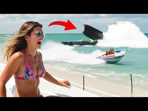 Engine blowing up and boneheaded boaters lost control smash dock