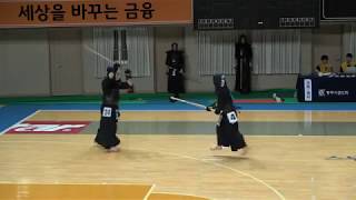 2019 단별검도대회 남자 2단부 8강 - 김은성 vs 하태용 [검도V] kendov 동영상