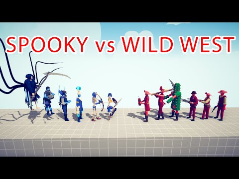 SPOOKY Team vs WILD WEST Team - Totally Accurate Battle Simulator TABS