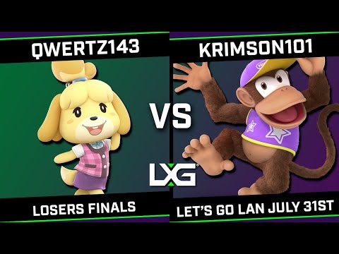 qwertz143 (Isabelle) vs Krimson101 (Diddy Kong/Roy) - LXG Let's Go LAN July 31st - Losers Finals