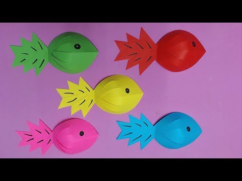 How to Make Fish with Color Paper | DIY Paper Fishes Making Video
